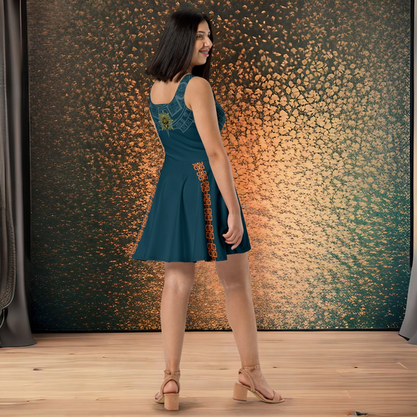 Aztec Mictlantecuhtli Skater Dress